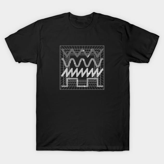 SYNTHESIZER WAVEFORMS #9 FATWAVES MONOCOLOR T-Shirt by RickTurner